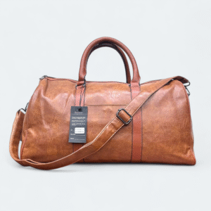 Stylish Single Person Artificial Leather Brown Travel Bag