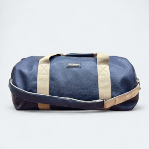 Big Size Navy Round Duffle – Premium Artificial Leather Travel Bag