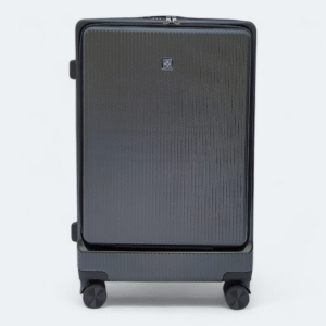 Durable Polycarbonate Front Opening With Laptop Chamber Luggage Grey 029-Qsenmar