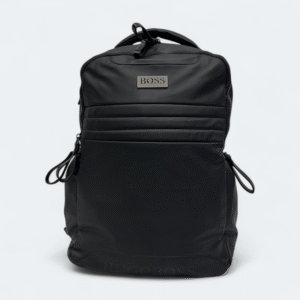 Boss Soft PU Fabric Black Backpack For Collage , University  . Model - BG1594 A