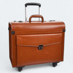 Four Wheel Artificial Leather Pilot Cabin Luggage