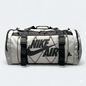 Stylish Nylon Fabric Gym Bag With Shoe Chamber 7840 Grey