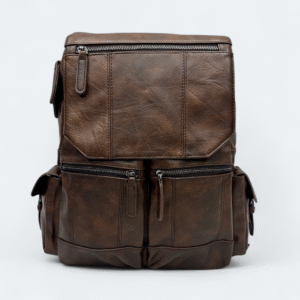 Premium Artificial Leather Backpack For Collage / Varsity's Student's Chocolate 8802