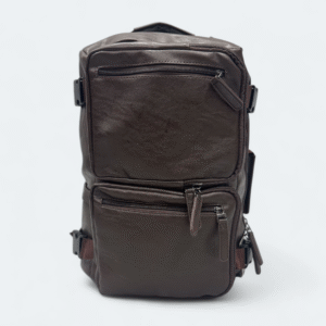 Premium PU Leather Multi Functional  Backpack/Travel Bag With Shoe Chamber Chocolate 1522