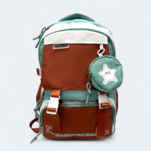 Polyester Fabric Imported School Bag With Laptop Chamber & Pencil Holder SCB 111 Brown