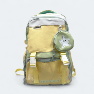 Polyester Fabric Imported School Bag With Laptop Chamber & Pencil Holder SCB 111 Cream