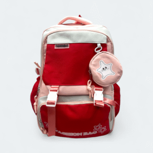 Polyester Fabric Imported School Bag With Laptop Chamber & Pencil Holder SCB 111 Red