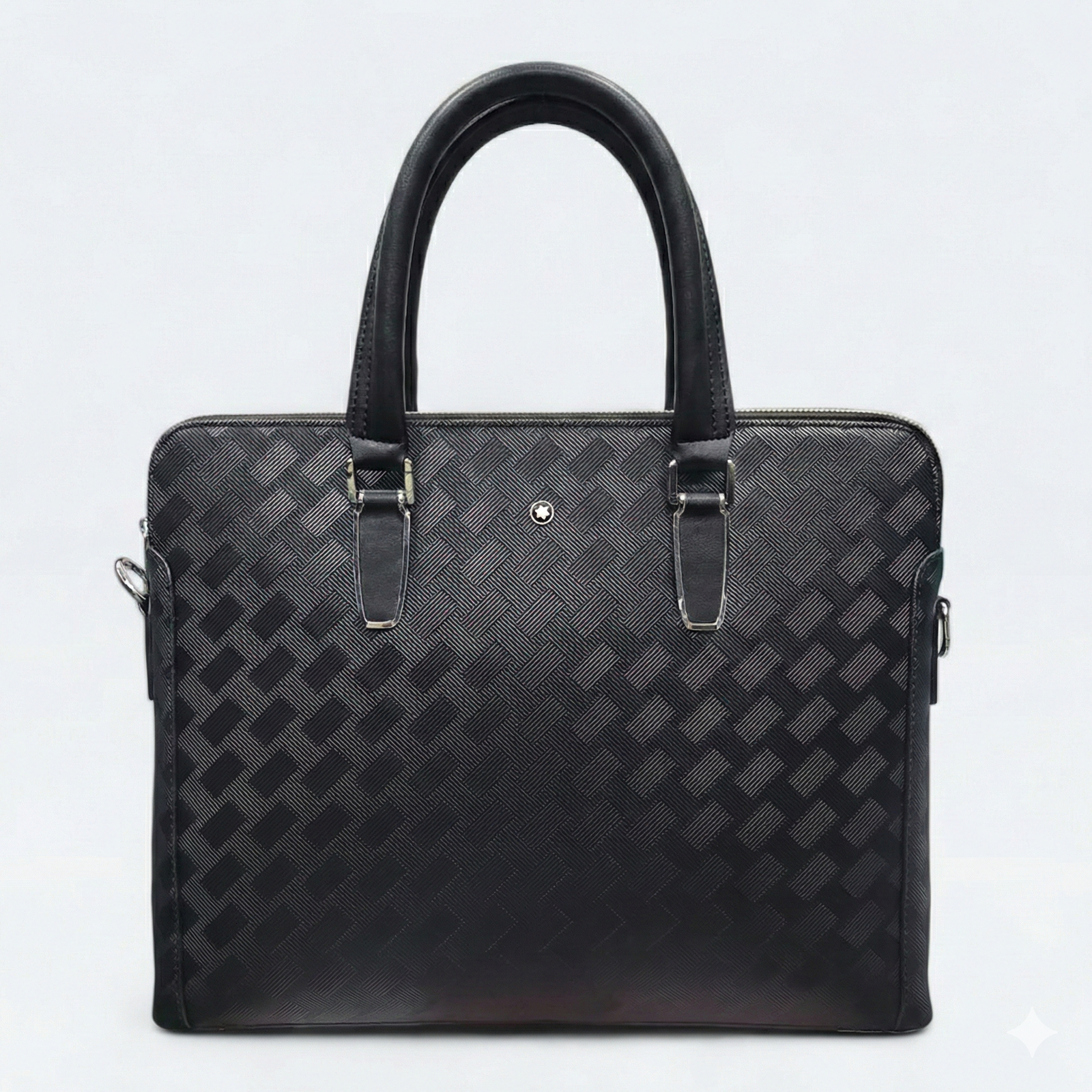 Mont Blanc Luxury Black Leather Laptop Bag – Professional Office Use