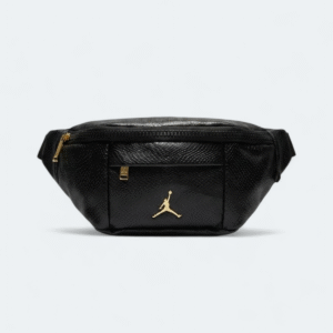 Jordan Black Leather Waist Bag – Stylish & Compact Design 052